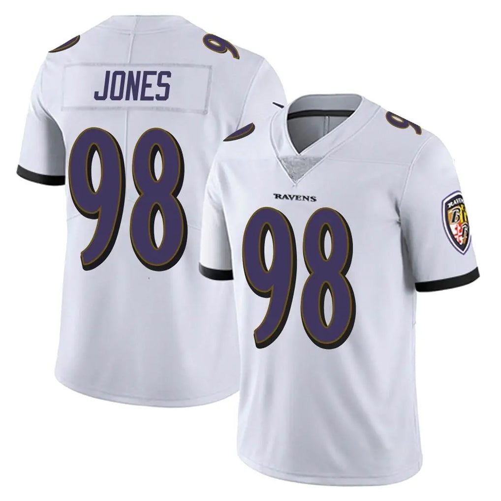 B.Ravens #98 Travis Jones Player White Vapor F.U.S.E. Limited Odoa Stitched Jerseys