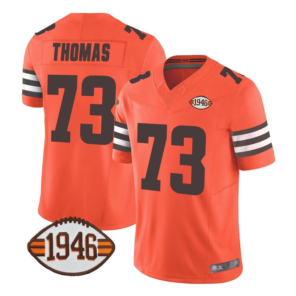 C.Browns #73 Joe Thomas Player Orange Alternate Limited Home Game Odoa Stitched Jerseys