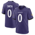 B.Ravens #0 Roquan Smith Player Purple Home Game Odoa Stitched Jerseys