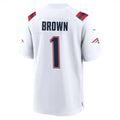 NE.Patriots #1 A.J. Brown Player White Home Game Odoa Stitched Jerseys