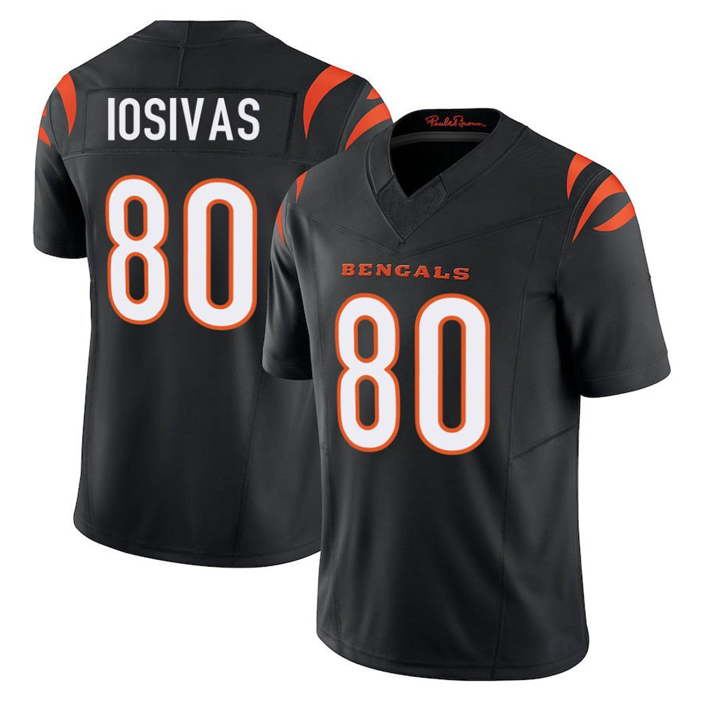 C.Bengals #80 Andrei Iosivas Player Black Vapor F.U.S.E. Limited Home Game Odoa Stitched Jerseys