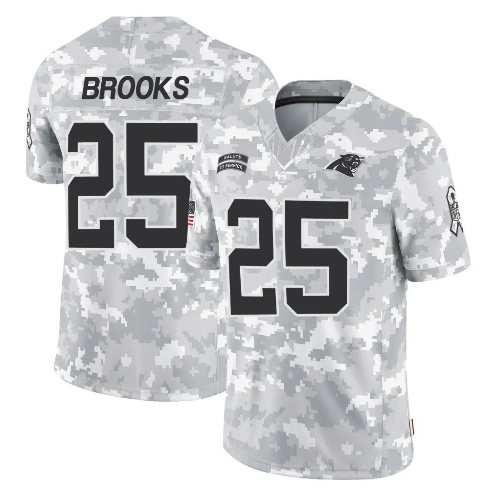 C.Panthers #25 Jonathon Brooks Player Arctic Camo Salute to Service Limited Game Odoa Stitched Jerseys