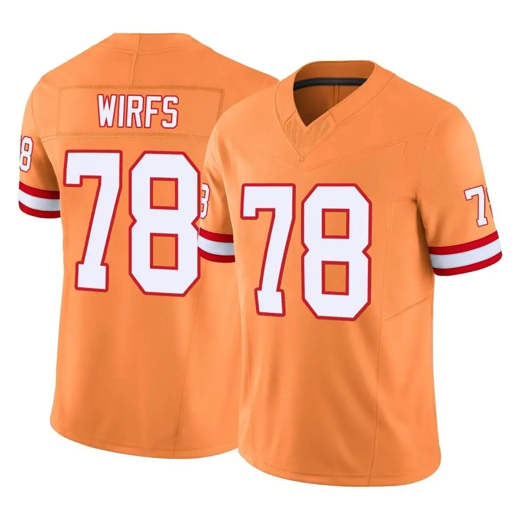 TB.Buccaneers #78 Tristan Wirfs Player Orange Limited Vapor F.U.S.E. Home Game Odoa Stitched Jerseys
