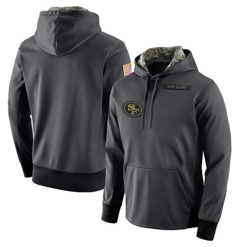 SF.49ers ## 49ers Blank Player Anthracite Pullover Hoodies Home Game Odoa Stitched Jerseys