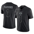 GB.Packers #1 Micah Parsons Player Black Reflective Limited Home Game Odoa Stitched Jerseys