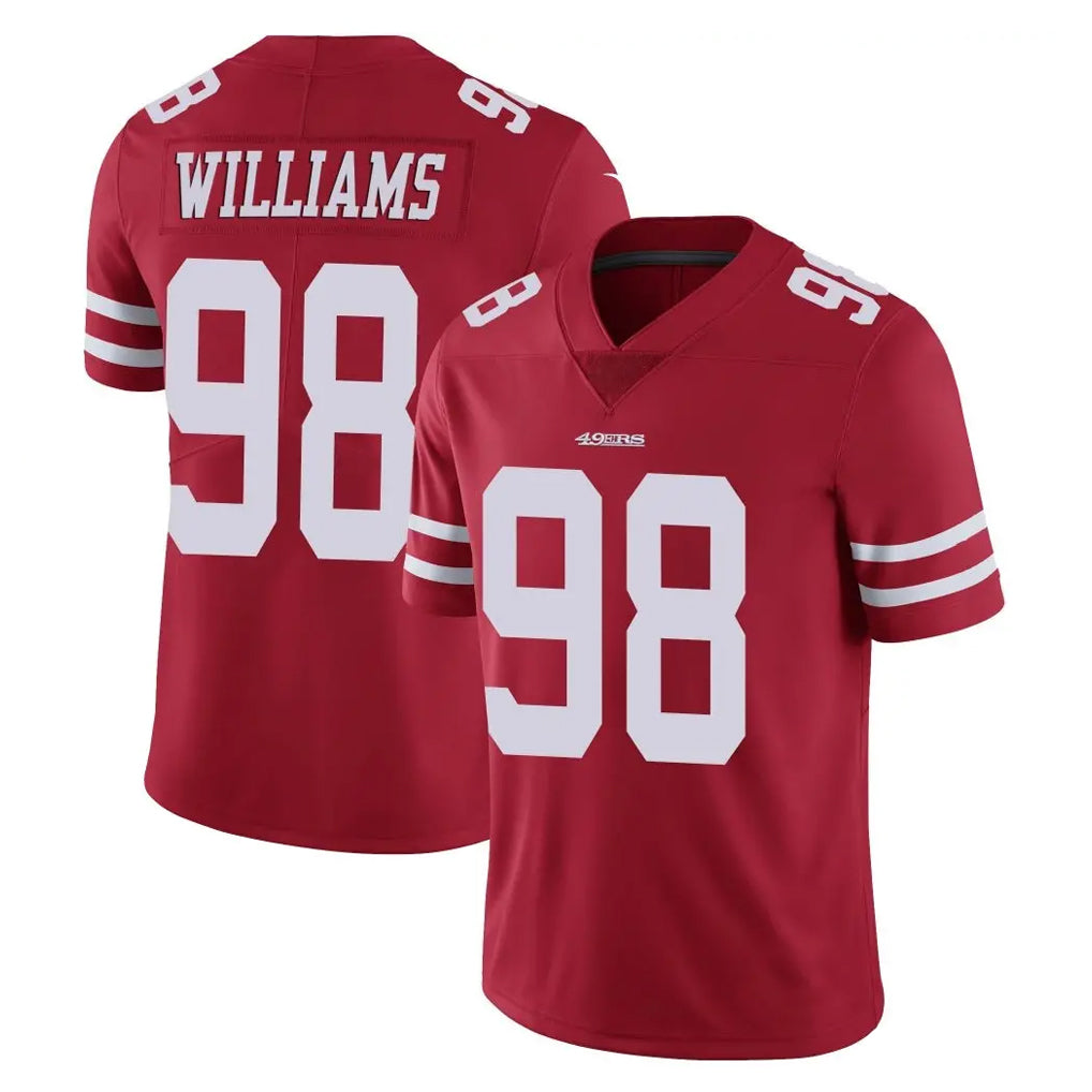SF.49ers #98 Mykel Williams Player Red Limited Vapor Untouchable Home Game Odoa Stitched Jerseys