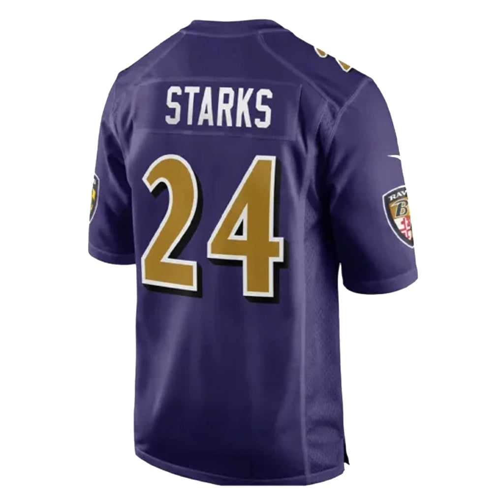 B.Ravens #24 Malaki Starks Player Purple Color Rush Game Home Odoa Stitched Jerseys