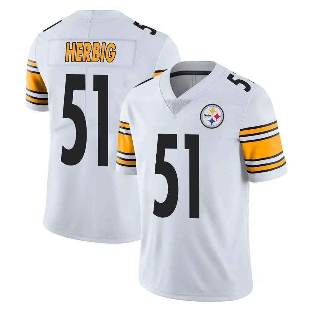 P.Steelers #51 Nick Herbig Player White Limited Vapor Untouchable Home Game Odoa Stitched Jerseys
