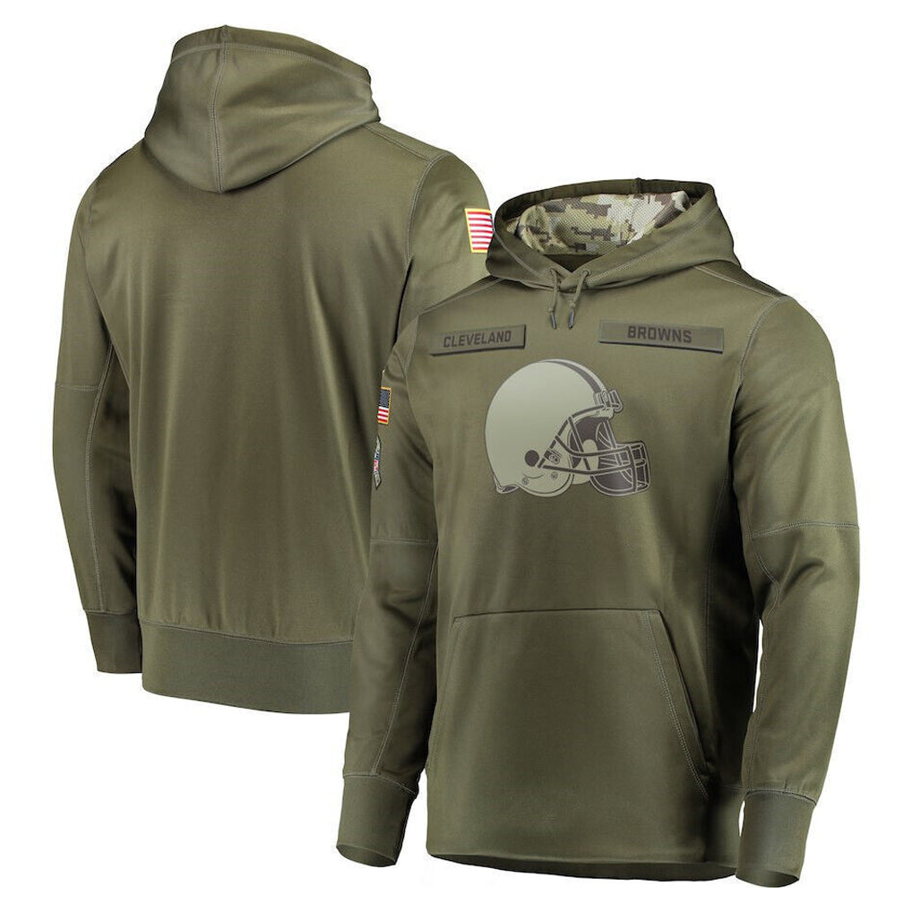 C.Browns ## Browns Blank Player Olive Salute to Service Pullover Hoodies Home Game Odoa Stitched Jerseys