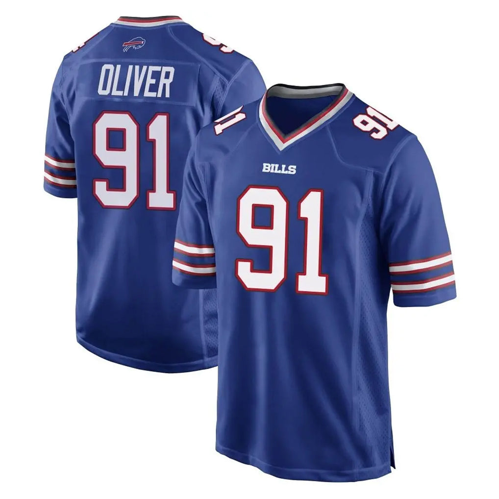 B.Bills #91 Ed Oliver Player Royal Home Game Odoa Stitched Jerseys