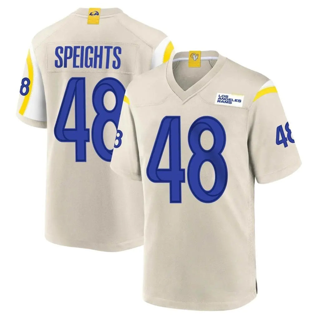 LA.Rams #48 Omar Speights Player Bone Home Game Odoa Stitched Jerseys