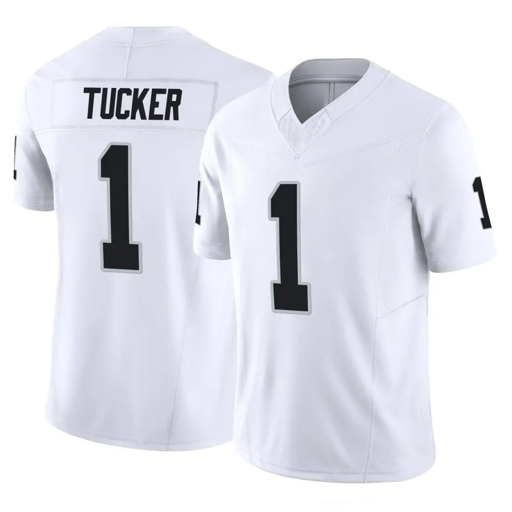 LV.Raiders #1 Tre Tucker Player White Limited Vapor F.U.S.E. Home Game Odoa Stitched Jerseys