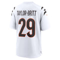 Odoa C.Bengals #29 Cam Taylor-Britt White Game Jersey