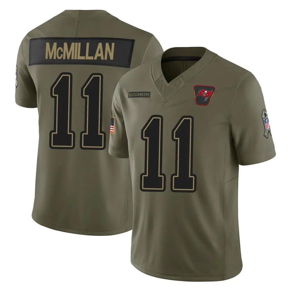 TB.Buccaneers #11 Jalen McMillan Player Olive 2025 Salute To Service Limited Home Game Odoa Stitched Jerseys