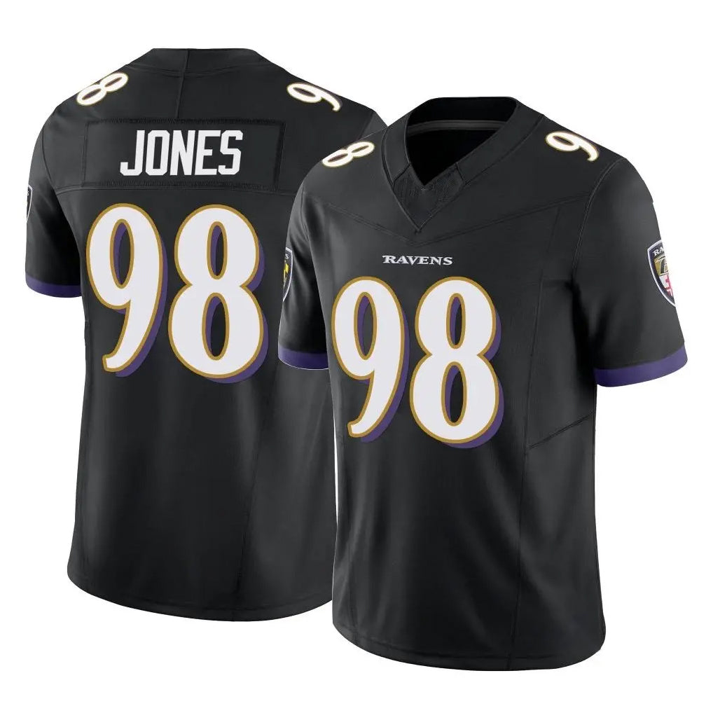 B.Ravens #98 Travis Jones Player Black Vapor F.U.S.E. Limited Odoa Stitched Jerseys