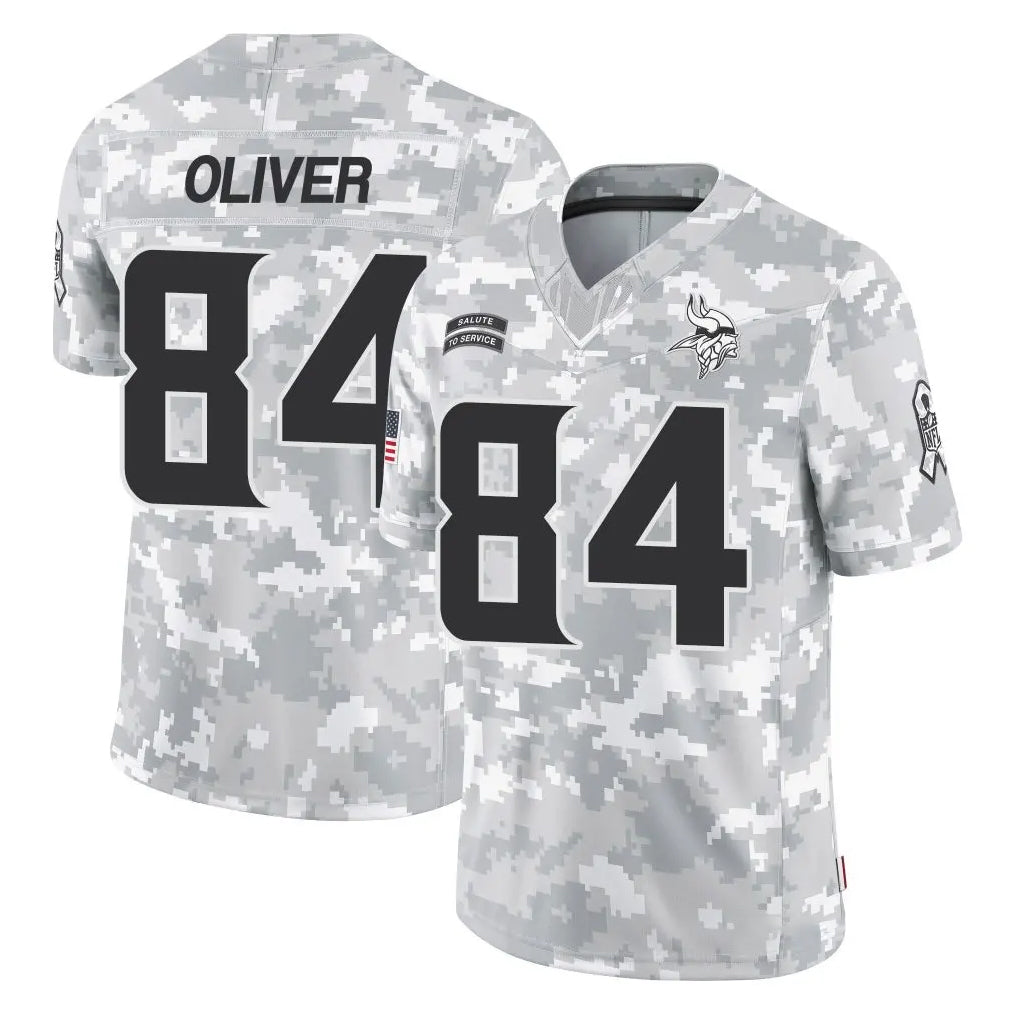 M.Vikings #84 Josh OliverPlayer Arctic Camo Salute To Service Limited Game Odoa Stitched Jerseys