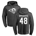 LA.Rams #48 Omar Speights Player Gray Pullover Hoodie Limited Game Odoa Stitched Jerseys