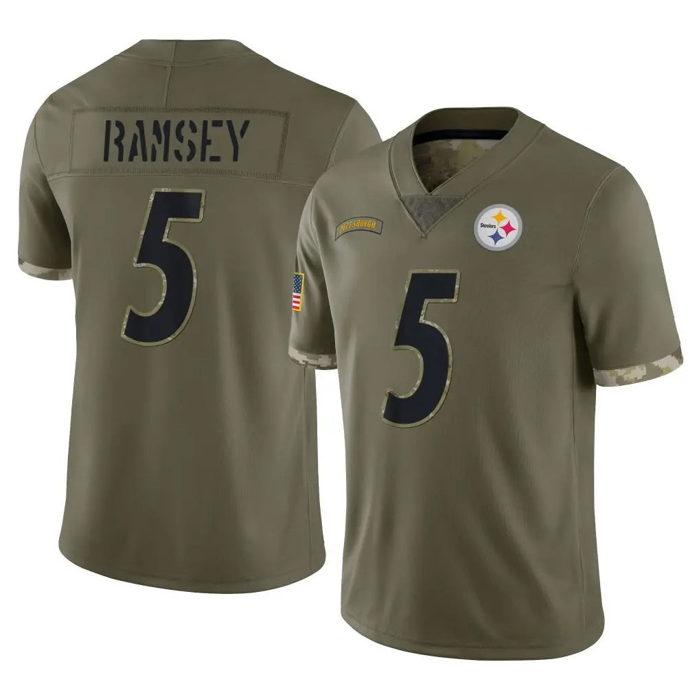 P.Steelers #5 Jalen Ramsey Player Olive Limited Salute To Service Home Game Odoa Stitched Jerseys