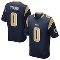 LA.Rams #0 Byron Young Player Navy Home Game Odoa Stitched Jerseys