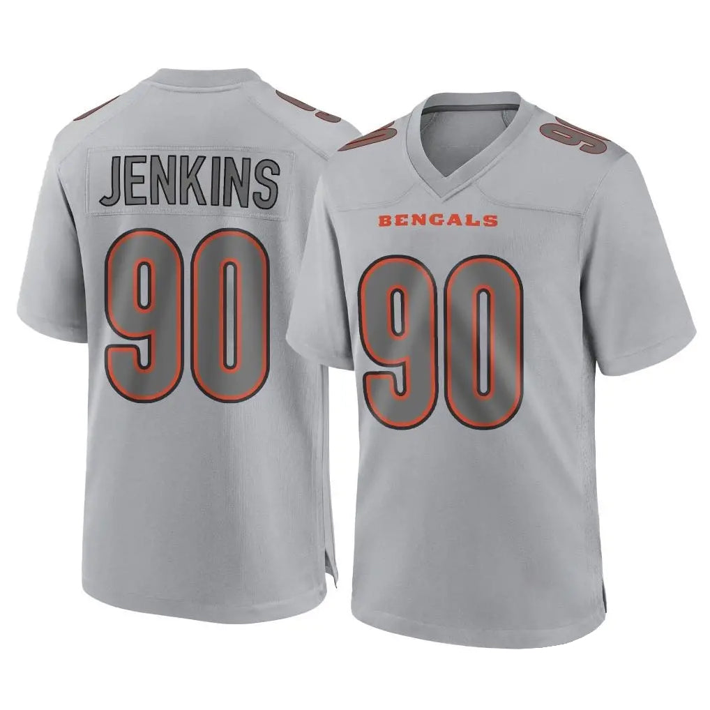 C.Bengals #90 Kris Jenkins Jr Player Gray Atmosphere Fashion Game Odoa Stitched Jerseys