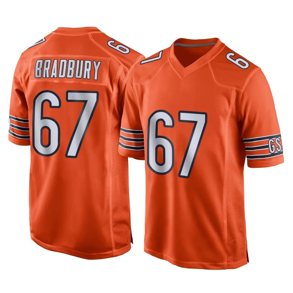 C.Bears #67 Garrett Bradbury Player Orange Home Game Odoa Stitched Jerseys