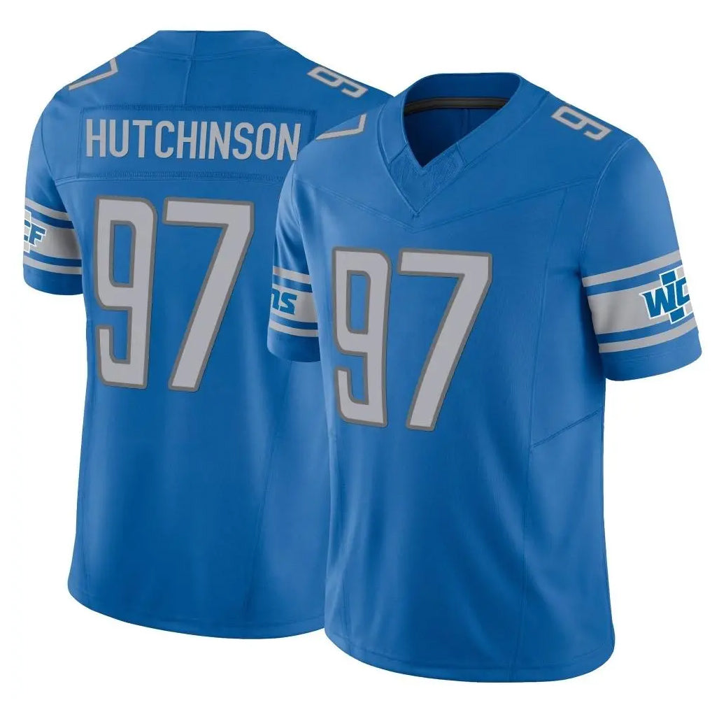 D.Lions #97 Aidan Hutchinson Player Blue Vapor F.U.S.E. Limited Home Game Odoa Stitched Jerseys
