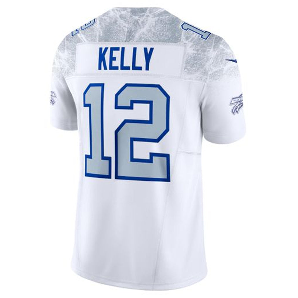 B.Bills #12 Jim Kelly Player White Rivalries Collection Limited Odoa Stitched Jerseys