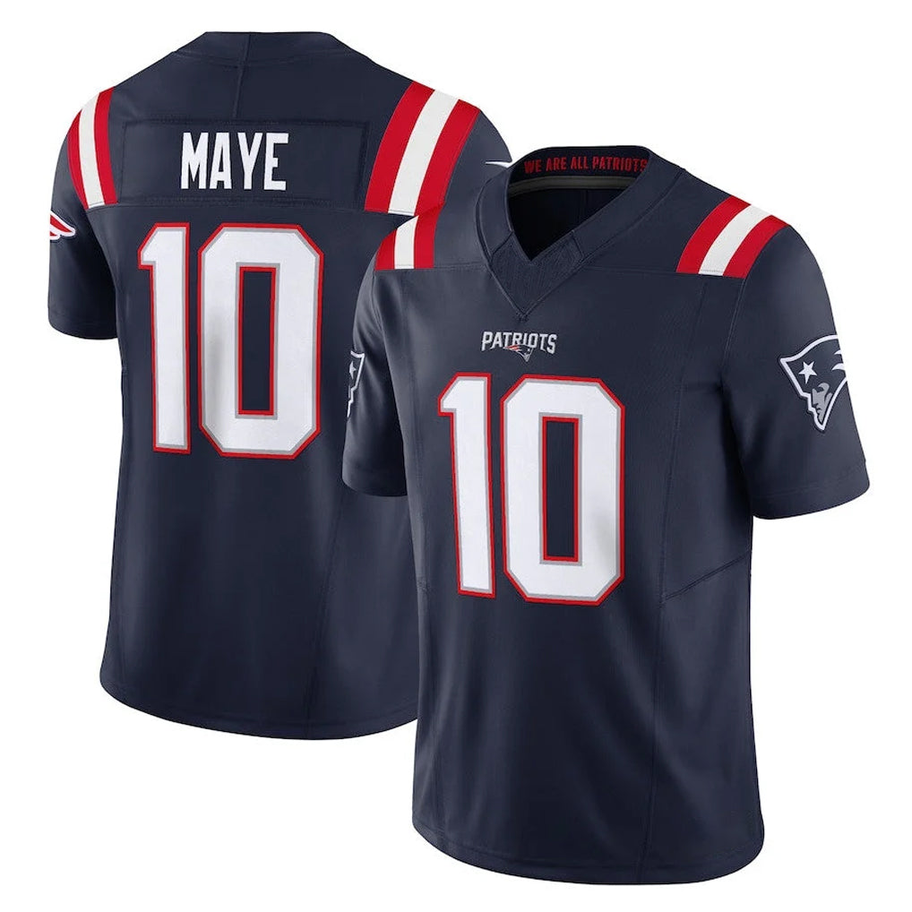 NE.Patriots #10 Drake Maye Player Navy Limited Vapor F.U.S.E. Home Game Odoa Stitched Jerseys