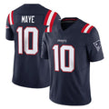 NE.Patriots #10 Drake Maye Player Navy Limited Vapor F.U.S.E. Home Game Odoa Stitched Jerseys