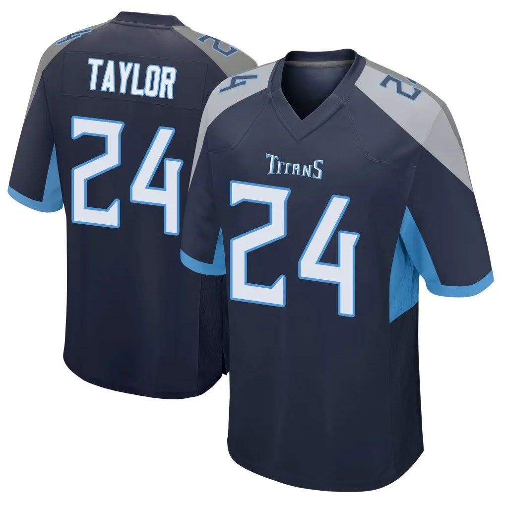 T.Titans #24 Alontae Taylor Player Navy Home Game Odoa Stitched Jerseys