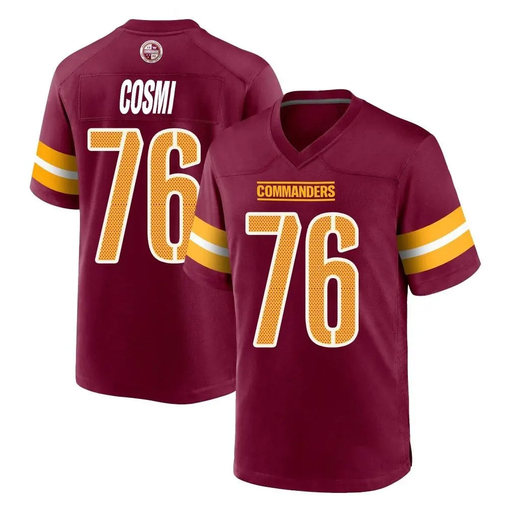 W.Commanders #76 Sam Cosmi Player Burgundy Home Game Odoa Stitched Jerseys