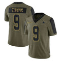 D.Cowboys #9 KaVontae Turpin Player Olive Salute to Service Limited Home Game Odoa Stitched Jerseys