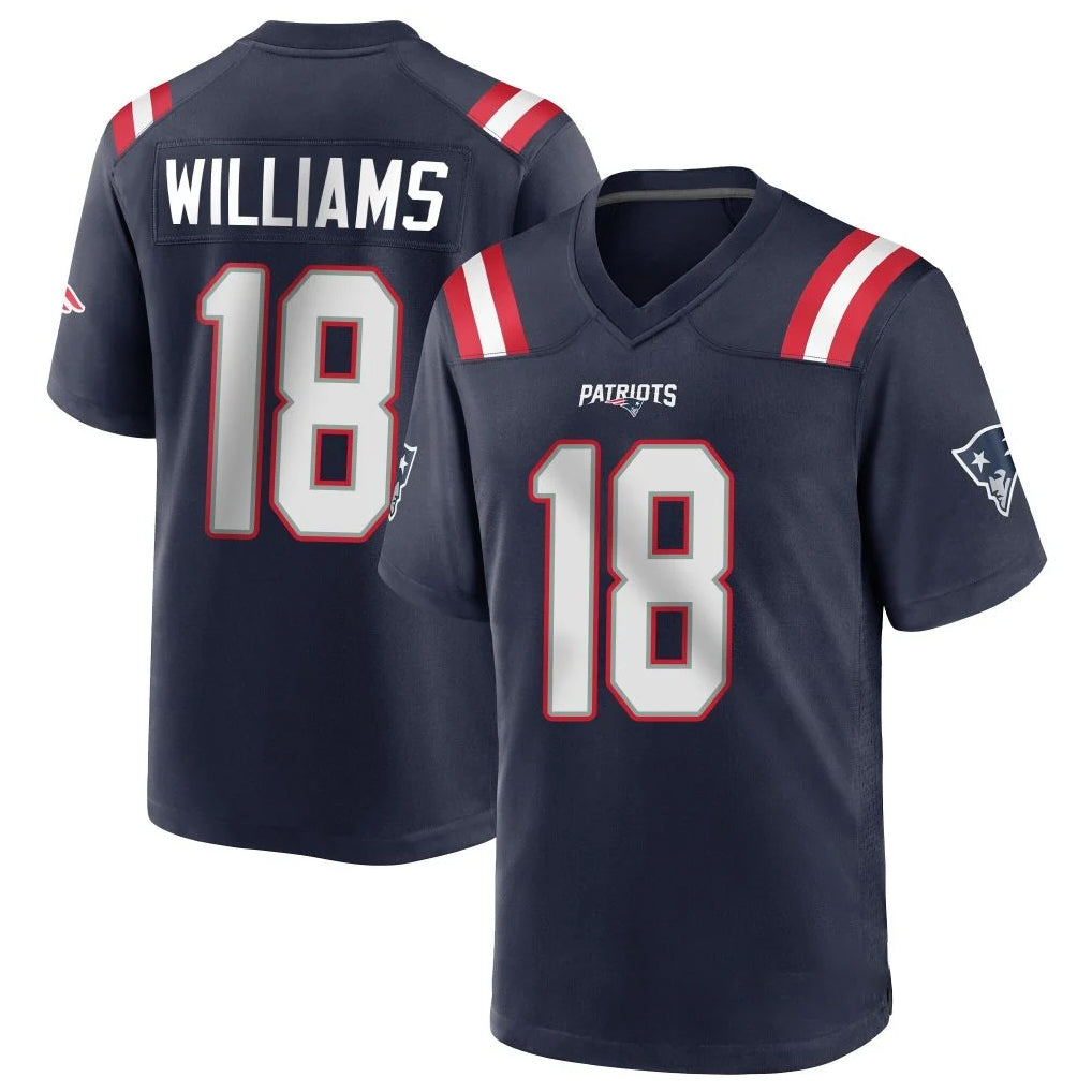 NE.Patriots #18 Kyle Williams Player Navy Home Game Odoa Stitched Jerseys