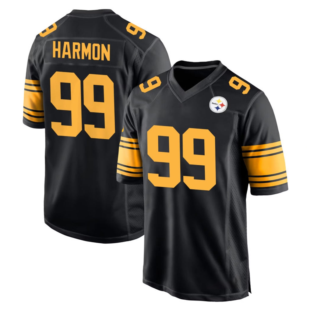 P.Steelers #99 Derrick Harmon Player Black Color Rush Home Game Odoa Stitched Jerseys