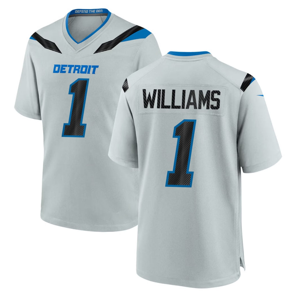 D.Lions #1 Jameson Williams Player Silver 2026 Rivalries Collection Home Game Odoa Stitched Jerseys