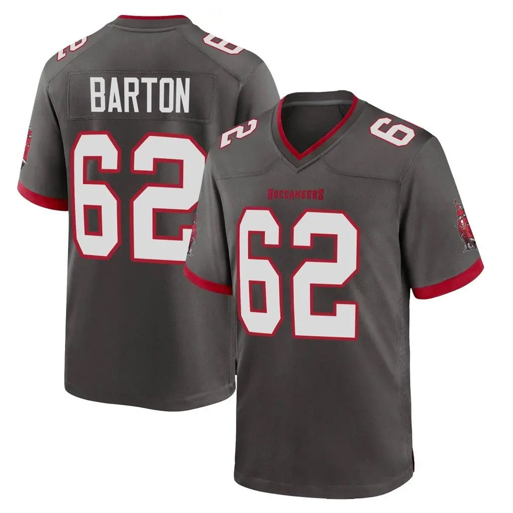 TB.Buccaneers #62 Graham Barton Player Pewter Alternate Home Game Odoa Stitched Jerseys