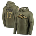 D.Broncos #17 Jaylen Waddle Player Olive Salute to Service Pullover Hoodies Home Game Odoa Stitched Jerseys