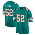 M.Dolphins #52 Patrick Paul Player Aqua Alternate Home Game Odoa Stitched Jerseys