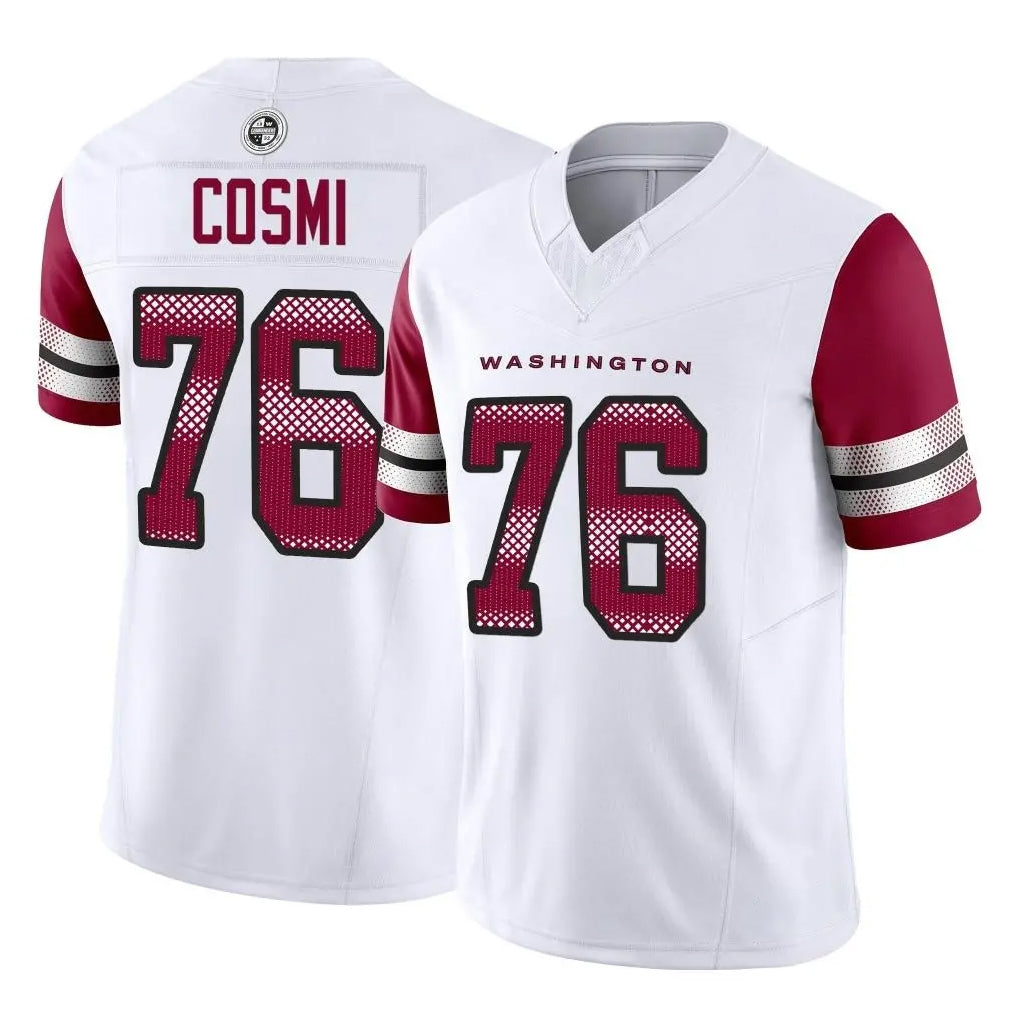 W.Commanders #76 Sam Cosmi Player White Vapor F.U.S.E. Limited Home Game Odoa Stitched Jerseys