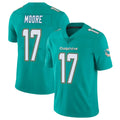 M.Dolphins #17 Trey Moore Player Aqua Limited Vapor Untouchable Home Game Odoa Stitched Jerseys