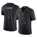 LV.Raiders #11 Jeremy Chinn Player Black Reflective Limited Game Odoa Stitched Jerseys