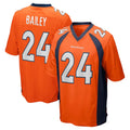 D.Broncos #24 Champ Bailey Player Orange Color Home Game Odoa Stitched Jerseys