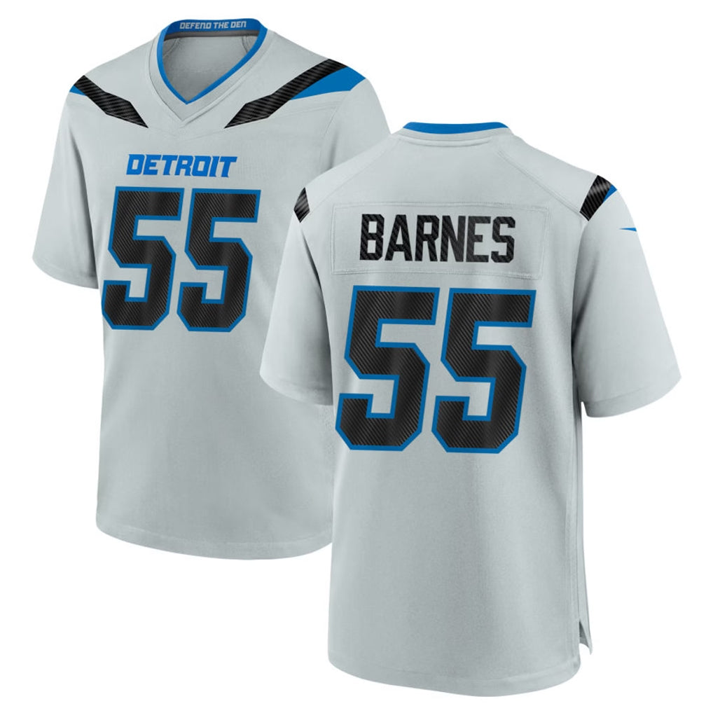 D.Lions #55 Derrick Barnes Player Silver 2026 Rivalries Collection Home Game Odoa Stitched Jerseys