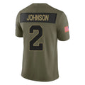 A.Cardinals #2 Will Johnson Player Olive Salute To Service Limited Home Game Odoa Stitched Jerseys