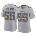 M.Vikings #55 Eric Wilson Player Gray Atmosphere Fashion Home Game Odoa Stitched Jerseys