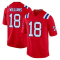 NE.Patriots #18 Kyle Williams Player Red Home Game Odoa Stitched Jerseys