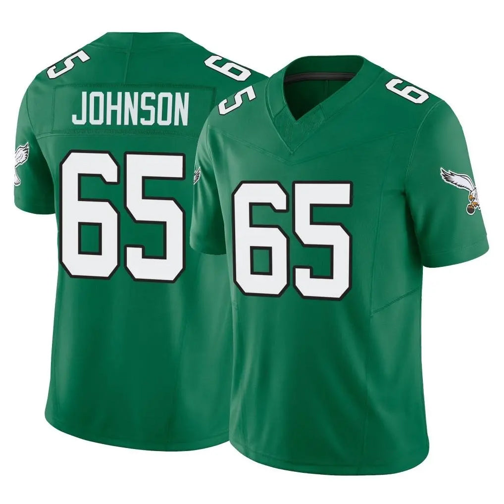P.Eagles #65 Lane Johnson Player Green Kelly Alternate Vapor F.U.S.E. Home Game Odoa Stitched Jerseys