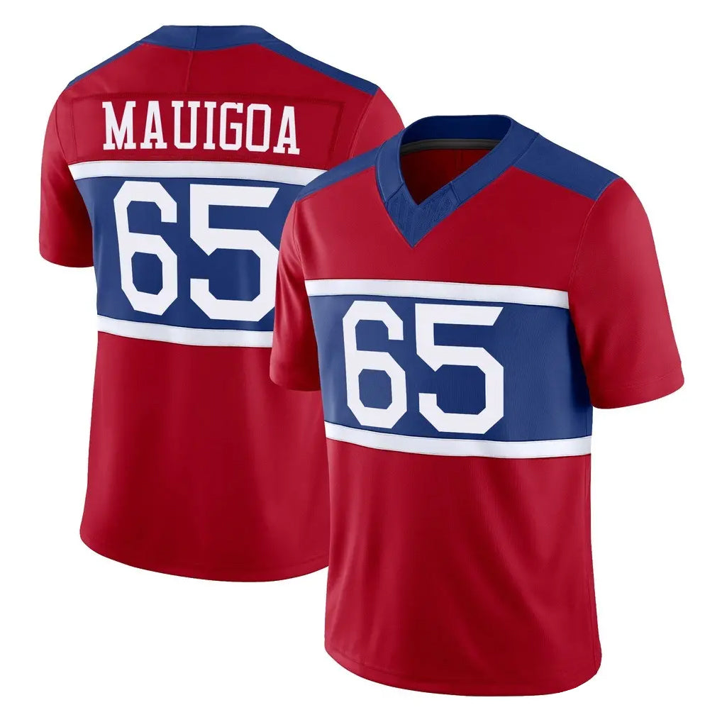 NY.Giants #65 Francis Mauigoa Player Red Century Vapor F.U.S.E. Home Game Odoa Stitched Jerseys