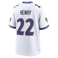 B.Ravens #22 Derrick Henry Player White Home Game Odoa Stitched Jerseys