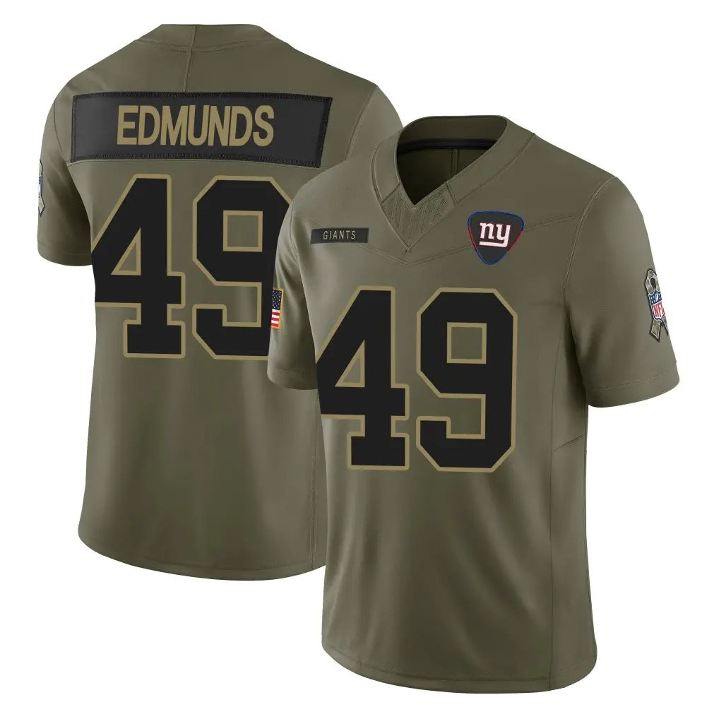 NY.Giants #49 Tremaine Edmunds Player Olive 2025 Salute To Service Limited Odoa Stitched Jerseys